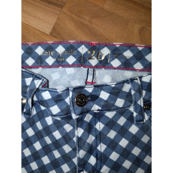 Kate Spade Jeans Women's 27" Inseam 23" Blue Diamond Play Hooky Perry Street EUC - Picture 3 of 10